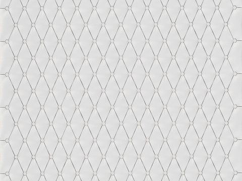 Wall panel white capitone on a white background 3d rendering