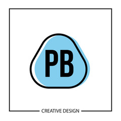 Initial PB Letter Logo Template Design