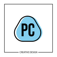 Initial PC Letter Logo Template Design