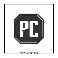 Initial PC Letter Logo Template Design