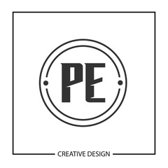 Initial PE Letter Logo Template Design
