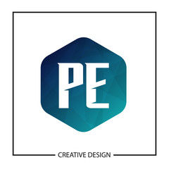 Initial PE Letter Logo Template Design