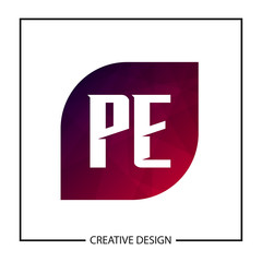 Initial PE Letter Logo Template Design