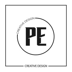 Initial PE Letter Logo Template Design