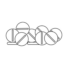 Medicine drugs stacked in black and white