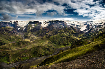 Mountain Glacier and Sky