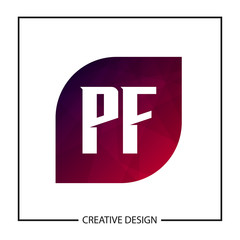 Initial PF Letter Logo Template Design
