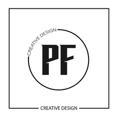 Initial PF Letter Logo Template Design