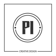 Initial PI Letter Logo Template Design