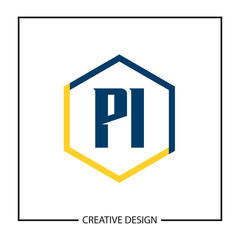 Initial PI Letter Logo Template Design