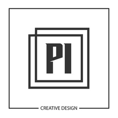 Initial PI Letter Logo Template Design