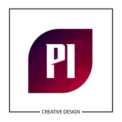 Initial PI Letter Logo Template Design