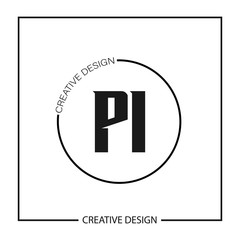 Initial PI Letter Logo Template Design