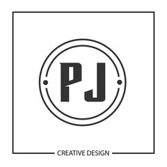 Initial PJ Letter Logo Template Design
