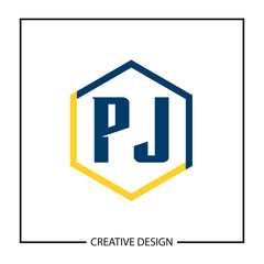 Initial PJ Letter Logo Template Design