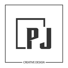 Initial PJ Letter Logo Template Design