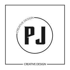 Initial PJ Letter Logo Template Design