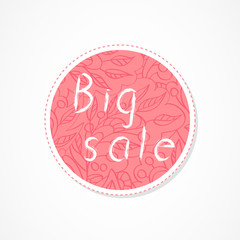 Big sale inscription on decorative round backgrounds.