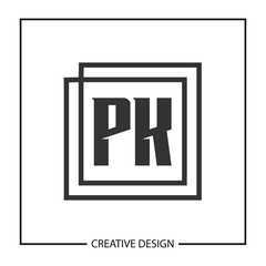 Initial PK Letter Logo Template Design