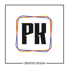 Initial PK Letter Logo Template Design