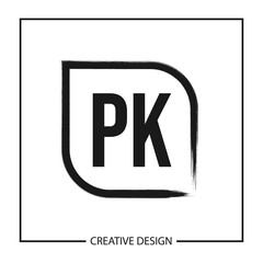 Initial PK Letter Logo Template Design