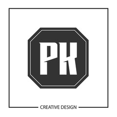 Initial PK Letter Logo Template Design