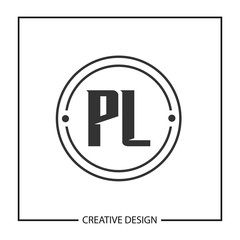 Initial PL Letter Logo Template Design