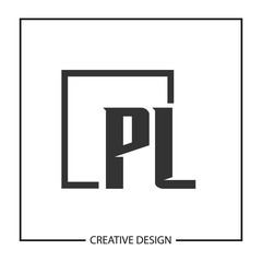 Initial PL Letter Logo Template Design