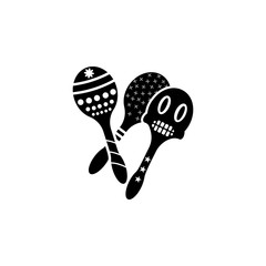 Dia de los muertos maracas icon. Element of day dead icon for mobile concept and web apps. Detailed Dia de los muertos maracas icon can be used for web and mobile