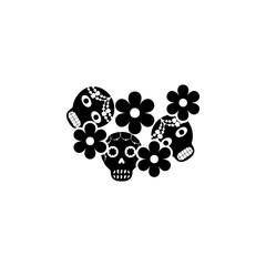 sugar skulls with flowers icon. Element of day dead icon for mobile concept and web apps. Detailed sugar skulls with flowers icon can be used for web and mobile