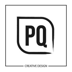 Initial PQ Letter Logo Template Design