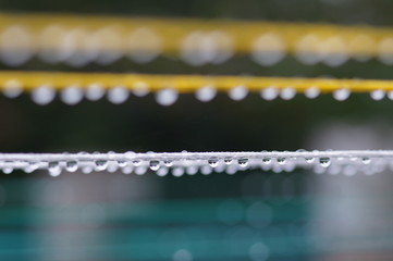 Drops on wires abstract