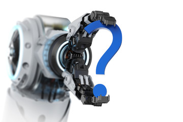 robot arm with question mark