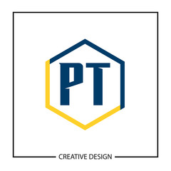 Initial PT Letter Logo Template Design