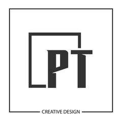 Initial PT Letter Logo Template Design
