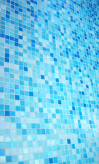 Blue mosaic tiles