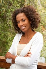 Mature Confident African American Woman Smiling Outside