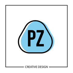 Initial PZ Letter Logo Template Design