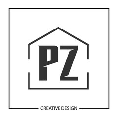 Initial PZ Letter Logo Template Design