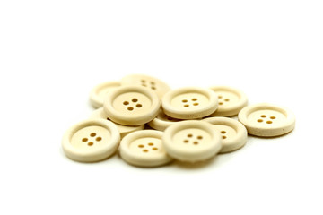 Buttons for clothes on white background using for concept of Button Day.