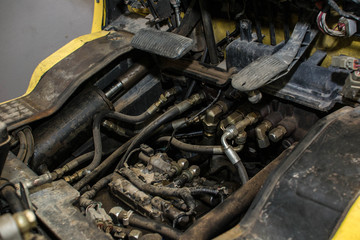 Forklift in the warehouse
