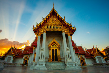 Fototapeta premium wat benchamabophit temple one of most popular traveling destination in bangkok thailand