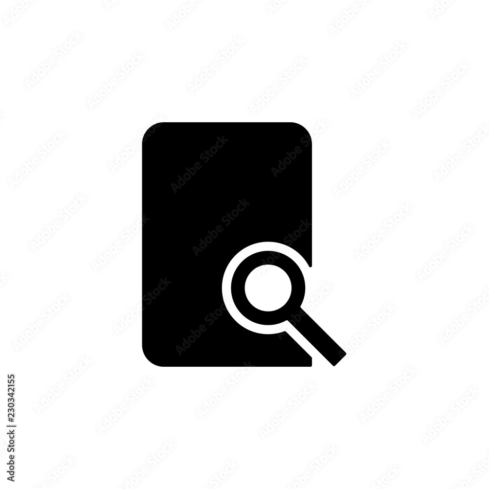 Poster document search tool icon. one of simple collection icons for websites, web design, mobile app