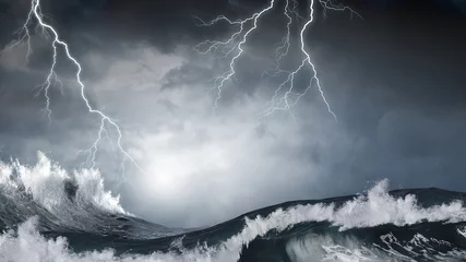 Deurstickers Stormy sea weather © Sergey Nivens