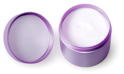 metal jar with white cream