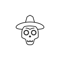 day of the dead, skull icon. Element of day the Dead in Mexico line icon. Thin line icon for website design and development, app development. Premium icon
