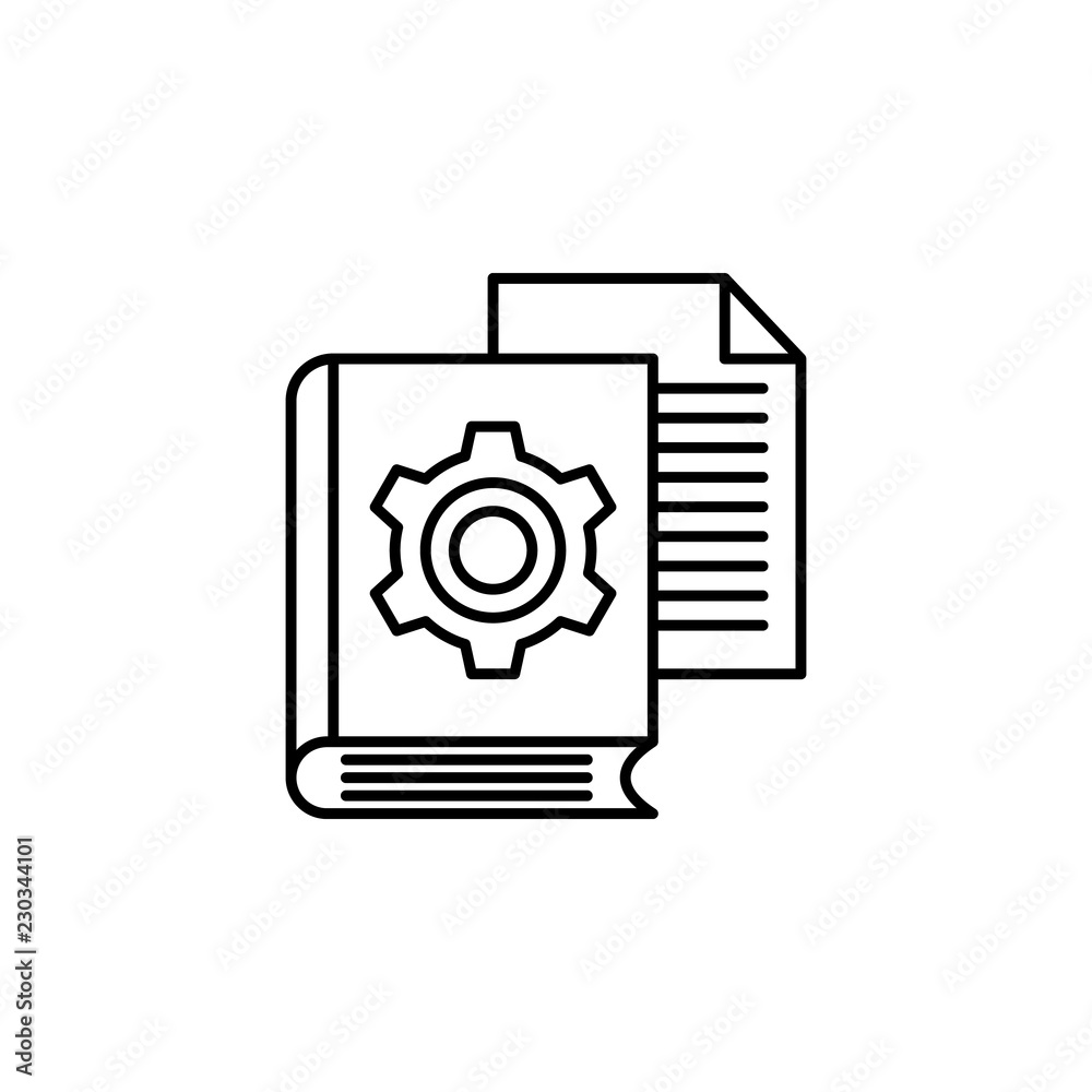 Fototapete book engineering icon. Element of robotics engineering for mobile concept and web apps icon. Thin line icon for website design and development, app development. Premium icon