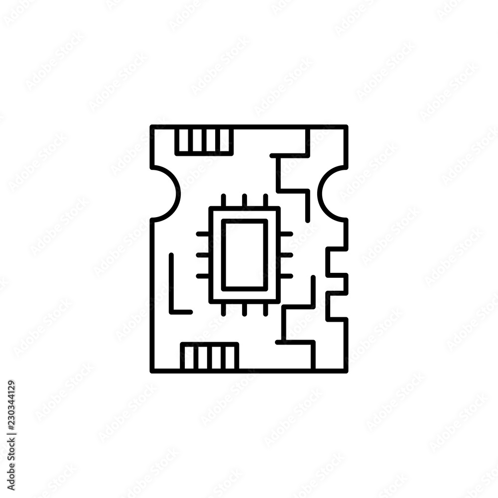Aufkleber board, circuit icon. element of robotics engineering for mobile concept and web apps icon. thin line
