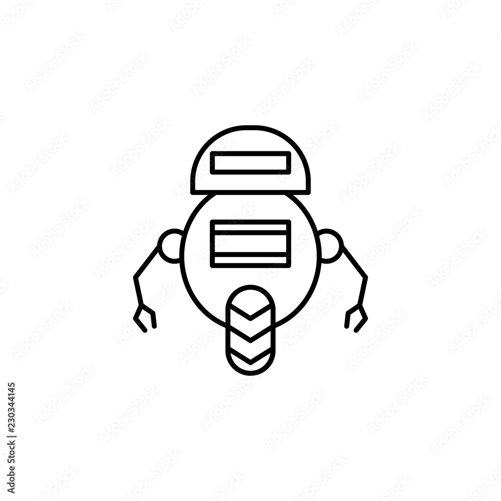 Aufkleber robot icon. element of robotics engineering for mobile concept and web apps icon. thin line icon for