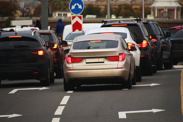 Fototapeta premium cars stuck in traffic
